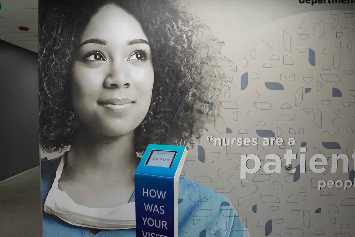 Pulse For Good anonymous feedback kiosk in healthcare center